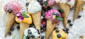 ice cream in the waffle cup